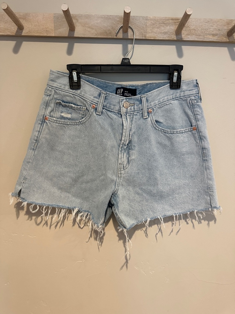 GAP Light Blue Distressed Frayed Hem Denim Shorts